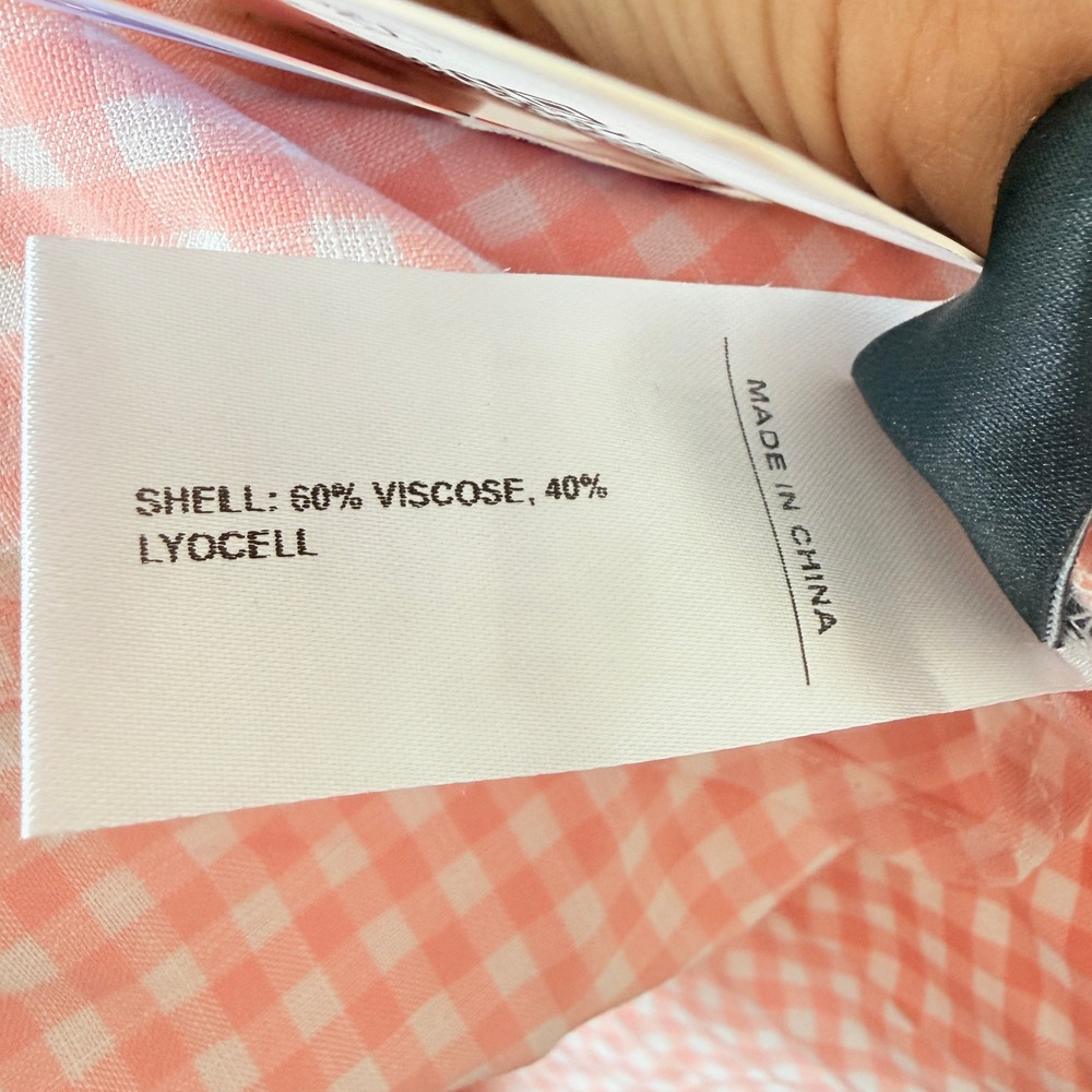 Cider Pink Gingham Halter Mini Dress Ruffle Fit Flare Viscose NWT Large Coquette - Picture 8 of 8